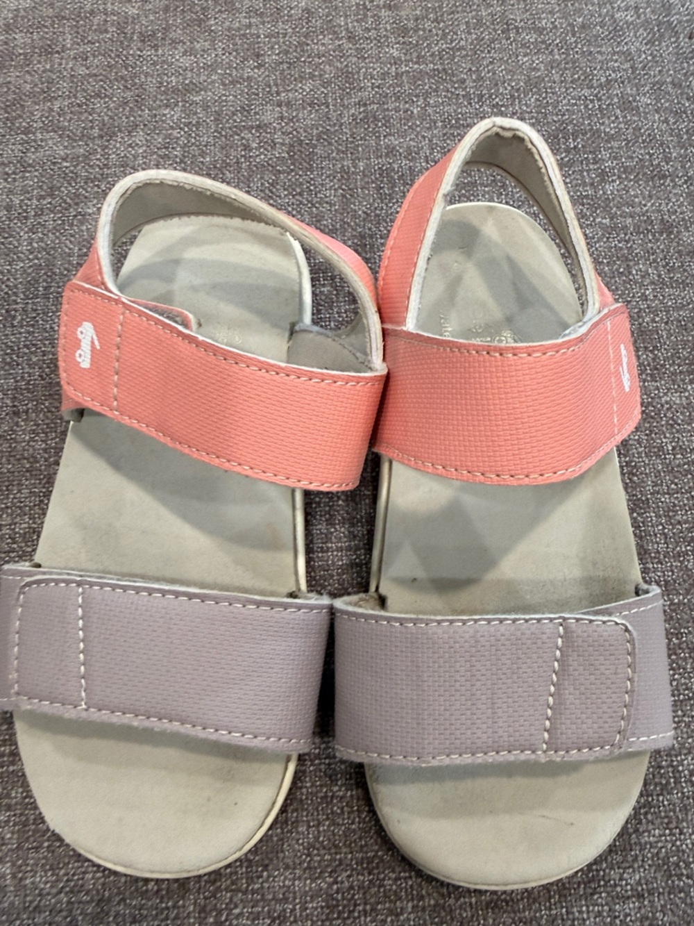 See Kai Run kids Two-Tone Coral and Lavender Velcro Sandals